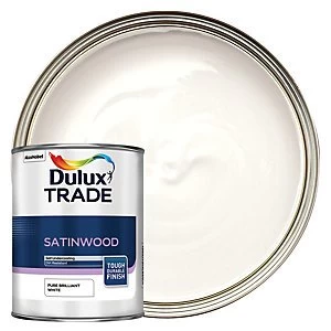 Image of Dulux Trade Satinwood Paint - Pure Brilliant White 1L