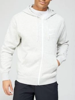 Image of Nike Sportswear Swoosh Full Zip Hoodie - Grey, Size S, Men