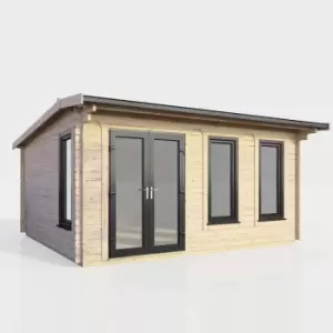 Image of Power 16' x 12' Apex Log Cabin - Left Hand Doors