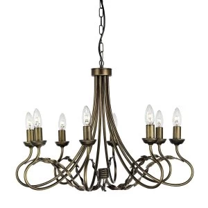 Image of 8 Light Chandelier Black, Gold Finish, E14