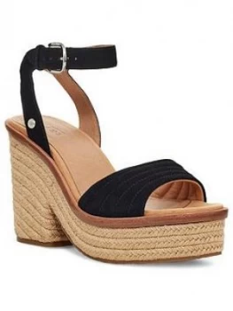 Image of Ugg Laynce Wedge Sandals - Black