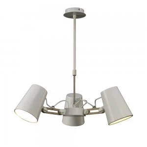 Image of Ceiling Pendant 3 Light E27, Matt White, Beech