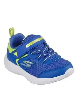 Image of Skechers Boys Dyna-Lite Gore & Strap Lightweight Trainer, Blue/Green, Size 5 Younger