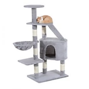 Image of PawHut Cat Tree Grey 400 mm x 550 mm x 1250 mm