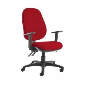Image of Jota extra high back operator chair with adjustable arms - Panama Red