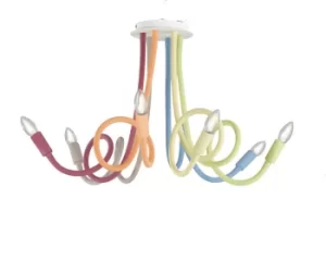 Image of LOVER 6 Light Multi Arm Semi Flush Ceiling light Multicolour 100x120cm