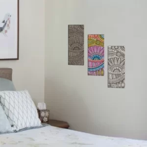 Image of BME023 Multicolor Decorative Framed MDF Painting (3 Pieces)