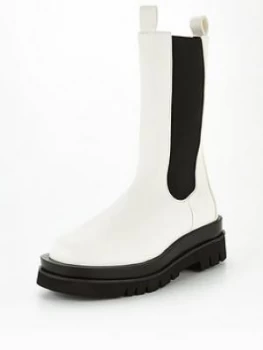 Image of Public Desire Dope Calf Boot - White, Size 3, Women