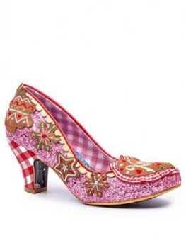 Image of Irregular Choice Cookies For Santa Heeled Shoe - Pink/Red