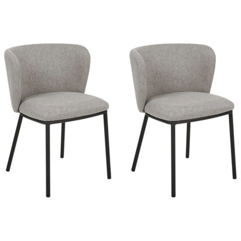 Image of Beliani Set Of 2 Dining Chairs Mina Grey