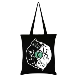 Image of Grindstore Witchy Kittens Yin Yang Tote Bag (One Size) (Black/White)