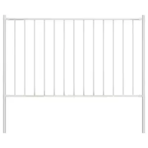 Image of Vidaxl Fence Panel With Posts Powder-coated Steel 1.7X1.25 M White