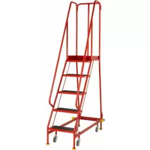 Image of 3 Tread Narrow Warehouse Aisle Stairs - Anti Slip Steps - 0.5m Width - Steel