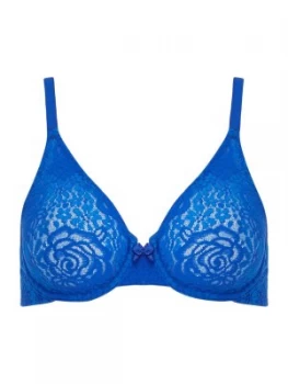 Image of Wacoal Halo Lace Moulder Underwired Bra Blue