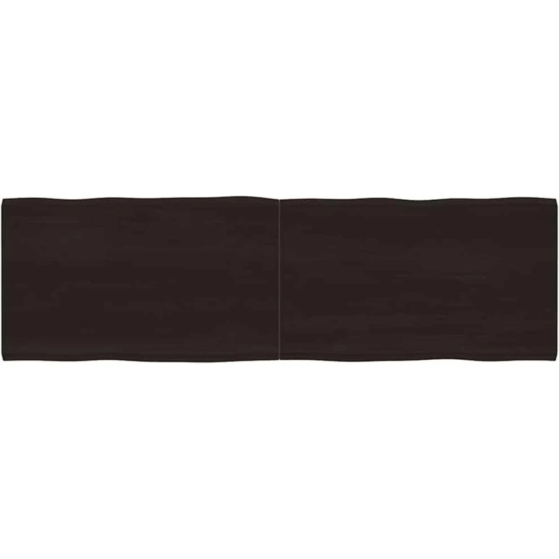 Image of Vidaxl Table Top Dark Brown 200X60X(2-6) Cm Treated Solid Wood Live Edge, Brown 364051