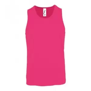Image of SOLS Mens Sporty Performance Tank Top (S) (Neon Pink)