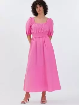 Image of Aligne Frederika Scoop Neck Midi Dress In Organic Linen