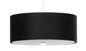 Image of Skala Cylindrical Pendant Light Black 30cm E27