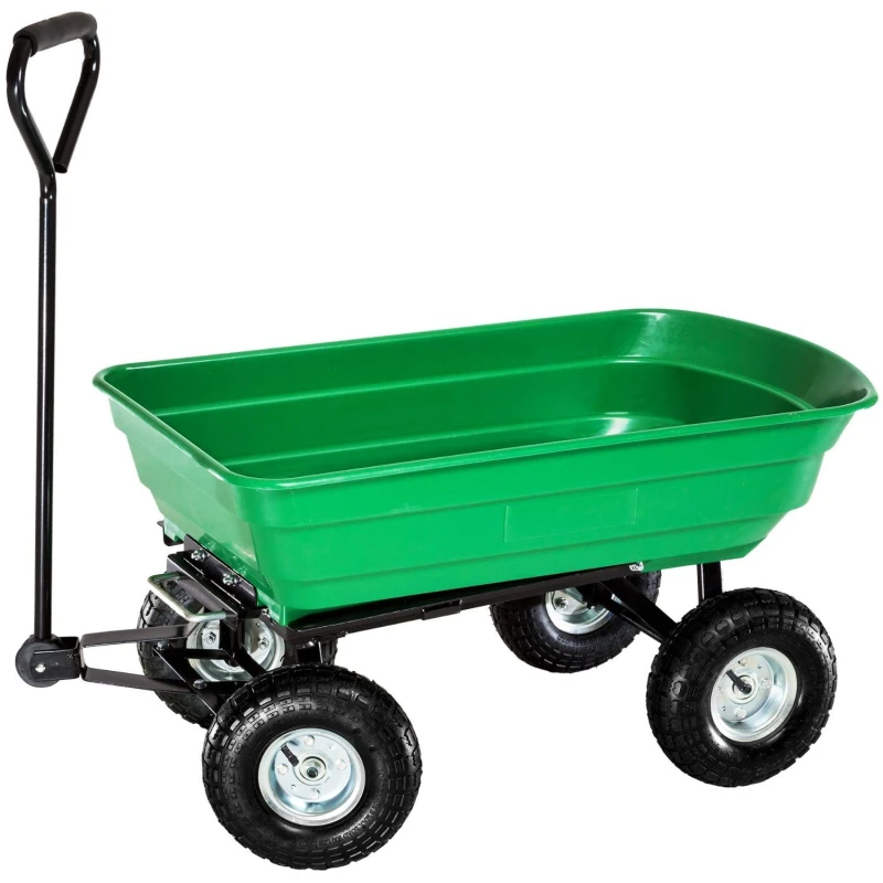 Image of Oypla Heavy Duty Tipping Barrow Trolley in Green Green Unisex