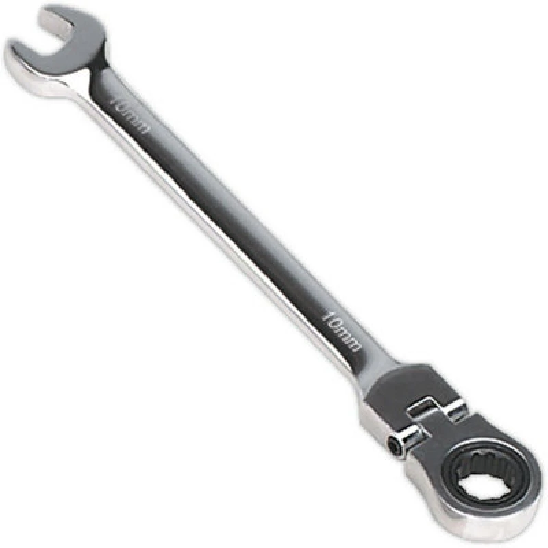 Image of Loops 10mm Flexible Ratchet Combination Spanner - Flexible Ring Head - Chrome Vanadium Multi