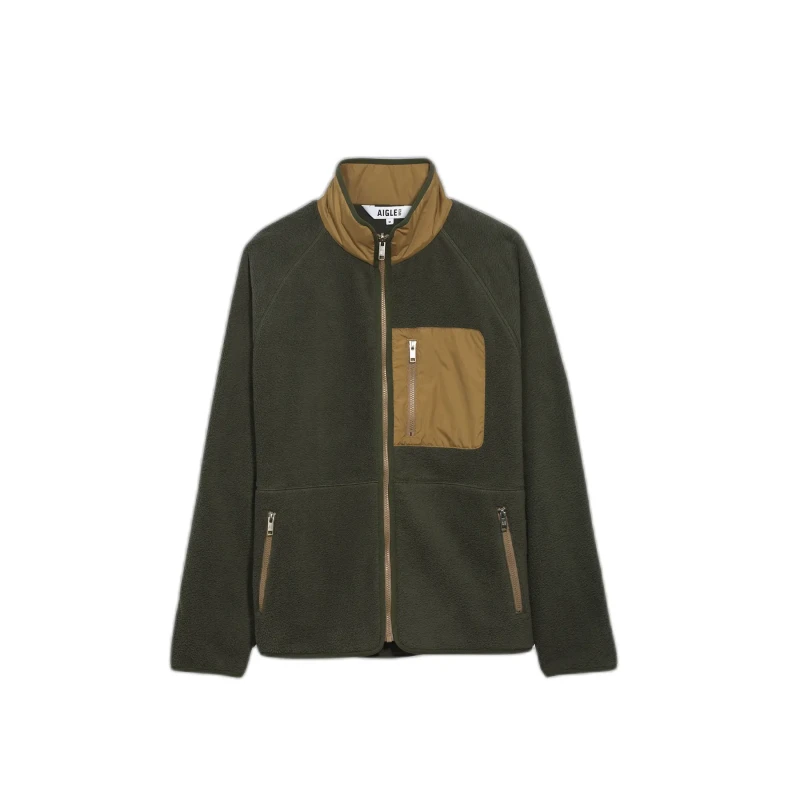 Image of Aigle Sherpa Zip-Up Fleece Khaki Men M
