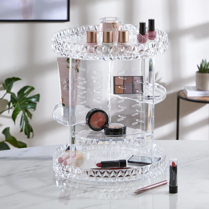 Image of Studio Clear Rotating Cosmetics Organiser - Neutral Neutral One Size