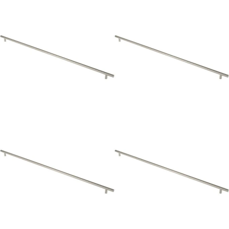 Image of Loops 4x Straight T Bar Pull Handle 1800 x 30mm 1630mm Fixing Centres Satin Steel Metallics unisex