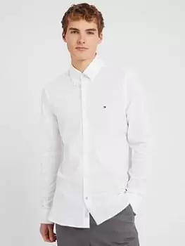 Image of Tommy Hilfiger 1985 Knitted Slim Fit Shirt - White Size M Men