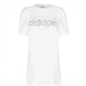 Image of adidas Love QT T Shirt - White/Pink