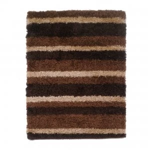 Image of Flair Rugs Flair 80 x 150cm Nordic Channel Rug - Chocolate