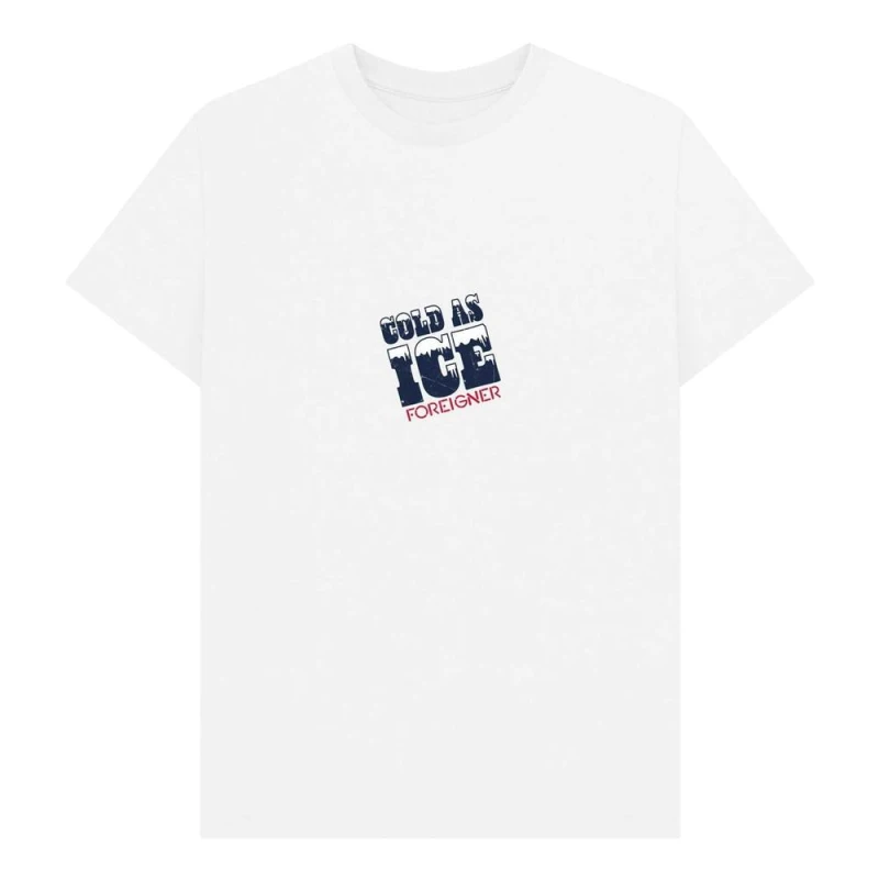 Image of Foreigner Mens Cold As Ice T-Shirt in White Size: Small White Male S