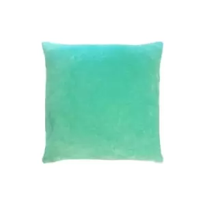 Image of Furn Tanda Velvet Square Cushion Cover (One Size) (Mint/Pink) - Mint/Pink