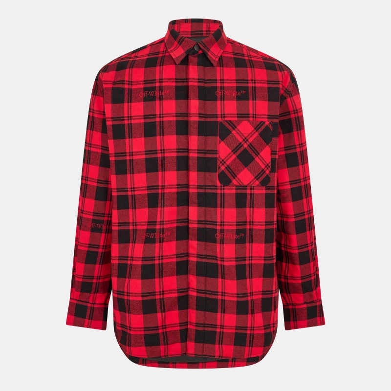 Image of Off White Mens - Oversized Overshirt Red/Black male XS