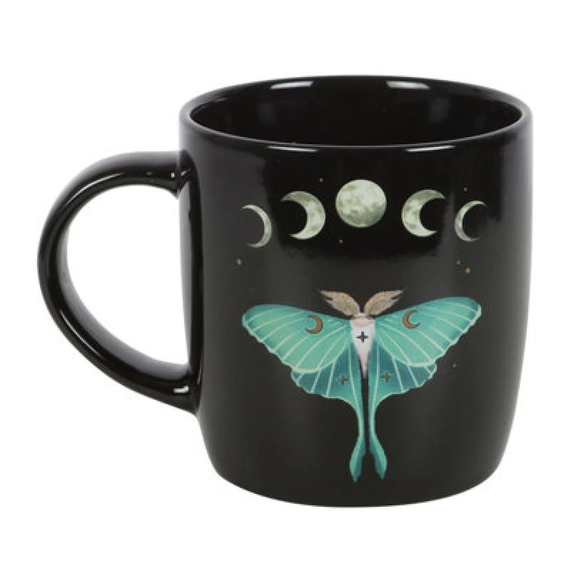Image of Something Different Something Different Luna Moth Mug in Black One Size Unisex 5063527008305