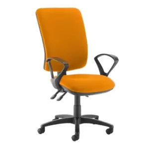 Image of Dams MTO Senza Extra High Back Operator Chair with Fixed Arms - Costa Blue