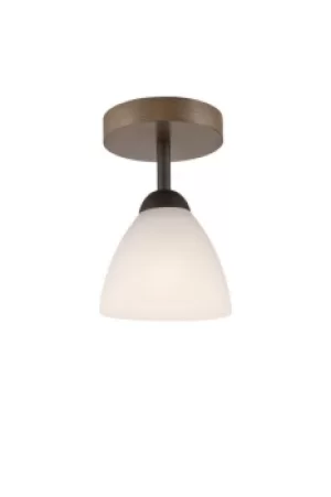 Image of Adriano Semi Flush Light, Glass Shade, Sonoma, 1x E27