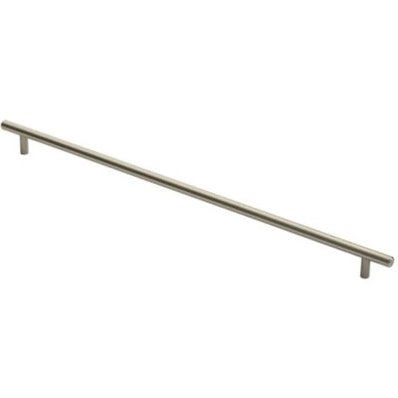 Image of Loops Round T Bar Cabinet Pull Handle 508 x 12mm 448mm Fixing Centres Satin Nickel Metallics unisex