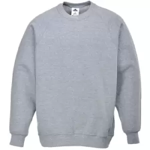 Image of B300HGRS - sz S Roma Sweatshirt - Heather Grey - Heather Grey - Portwest