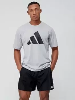 Image of adidas Performance Train Essentials Feelready Logo Training T-Shirt - Medium Grey Heather, Size S, Men