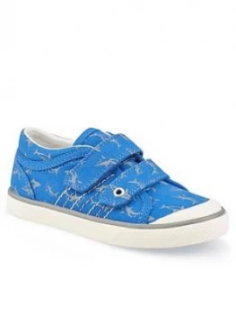 Image of Start-Rite Boys Canvas Wave Shark Plimsolls - Blue