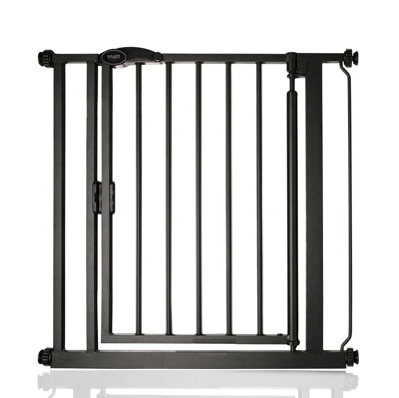 Image of Safetots Pressure Fit Self Closing Stair Gate, 75Cm - 82Cm, Matt Black, Auto Closing Baby Gate, Safety Barrier