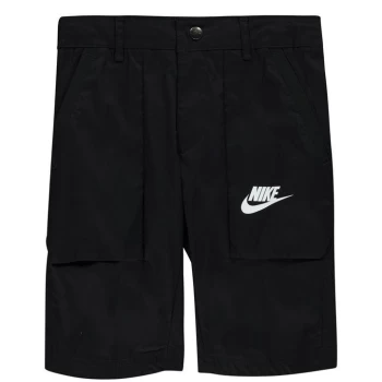 Image of Nike NSW Cargo Shorts Juniors - Black/White