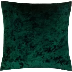 Image of Paoletti Verona Crushed Velvet Cushion Cover (55cm x 55cm) (Emerald Green)