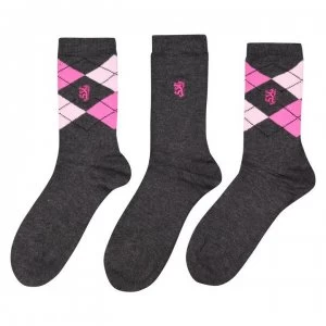 Image of Pringle Pringle 3 Pack Socks - Charcoal