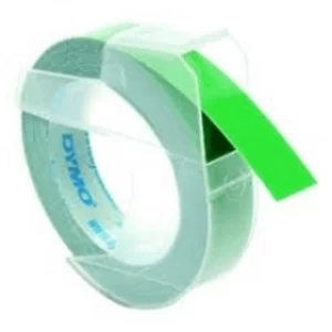 Image of Dymo S0898160 Original White on Green Embossing Tape 9mm x 3m