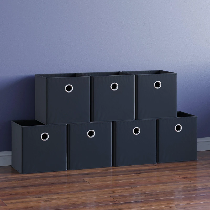 Image of Lassic Vida Designs Durham Cube Storage Basket Set of 7 Black unisex Set of 7