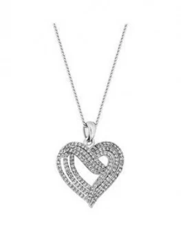Image of Jon Richard Jon Richard Cubic Zirconia Crystal Heart Pendant Necklace