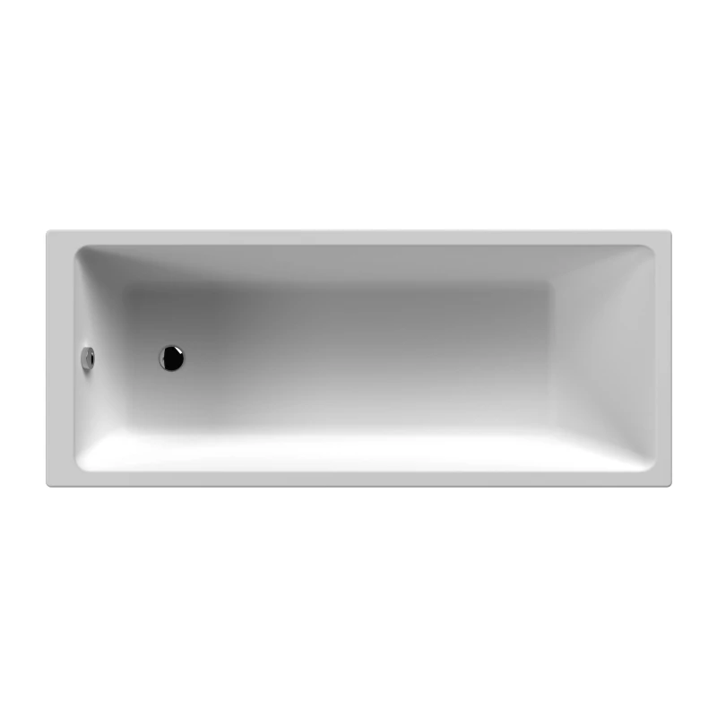 Image of Balterley Square Thin Edge Straight Shower Bath with Leg Set, 1800mm x 800mm White
