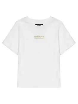 Image of Barbour International Girls Toronto Short Sleeve T-Shirt - White, Size Age: 6-7 Years, Women