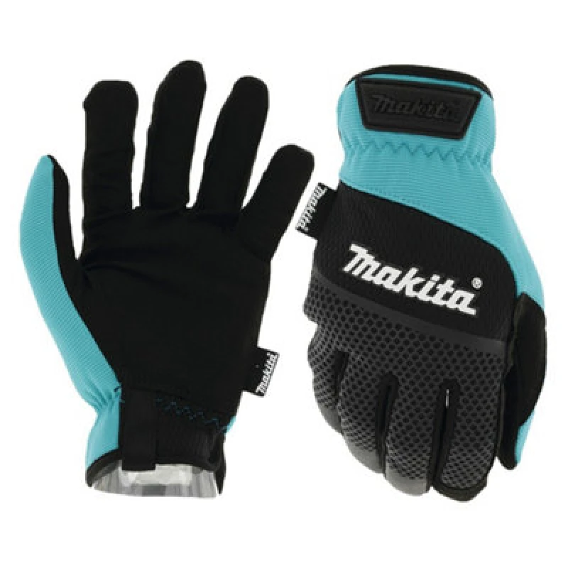 Image of Makita Open Cuff Working Gloves P-84654 Colour: Black / Blue